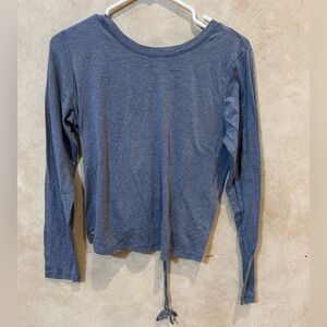 Velocity Heather Blue Long Sleeve Top size small drawstring back stylish